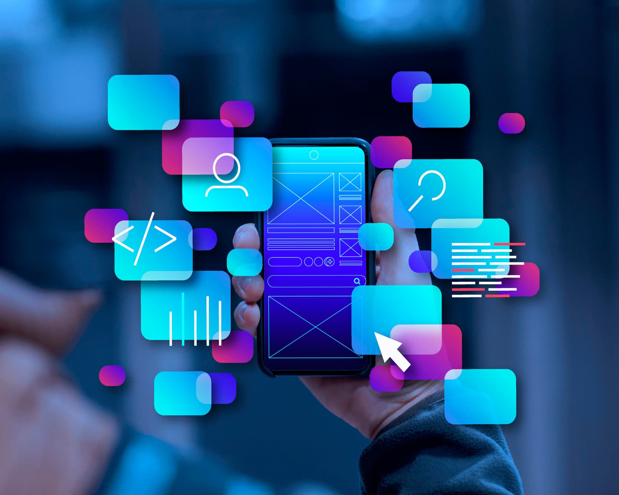 Ai in mobile app development representational image
