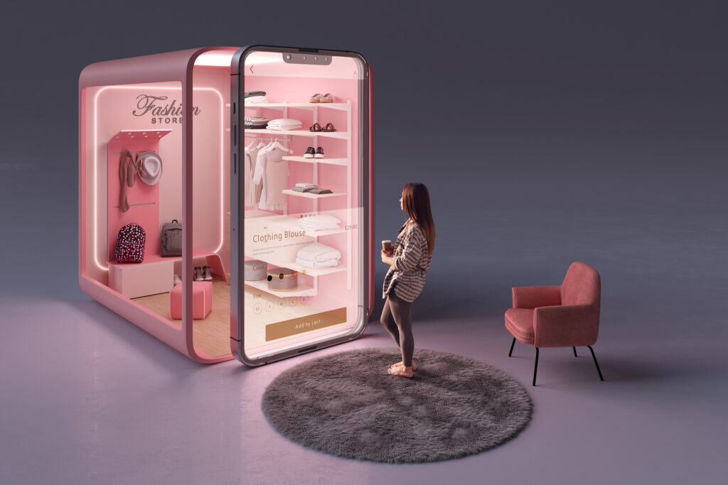 Image for blog written on AI in e-commerce industry and virtual shopping assistant