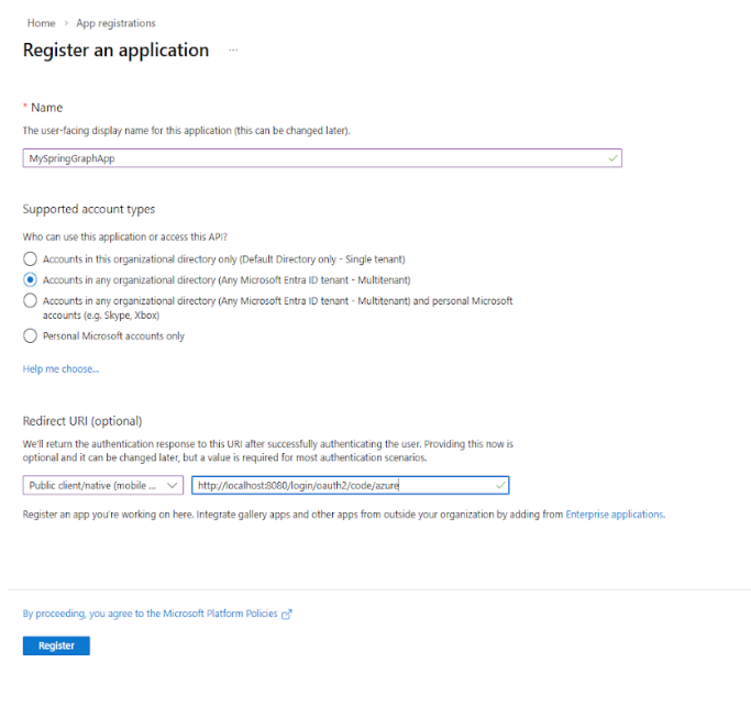 Name and account type